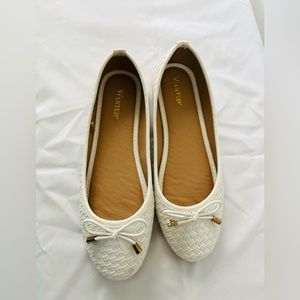 White balerina flats - never worn